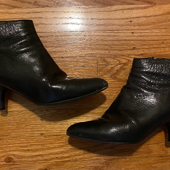 Prada black patent leather booties.  Size 38 1/2 (US size 8.5) - Picture 2 of 7